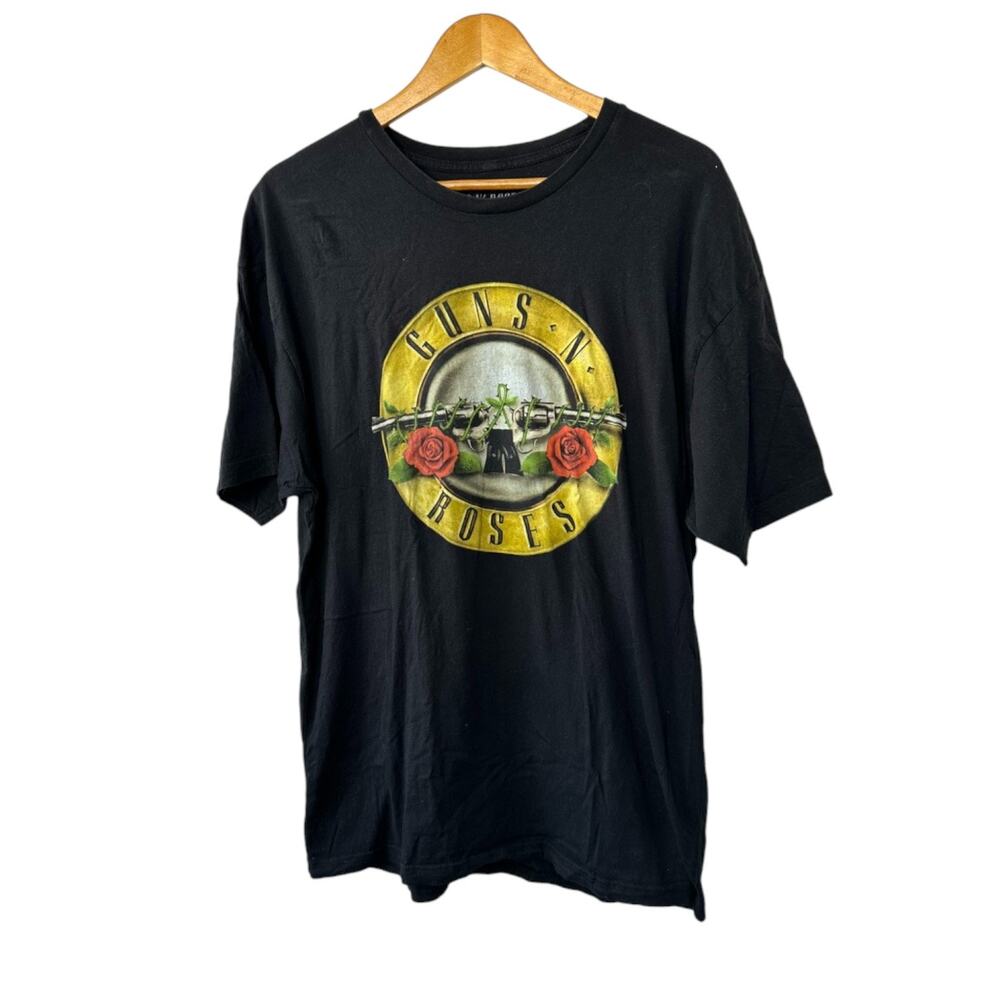 Black Short Sleeve Crewneck GUNS N' ROSES T-Shirt Men's XL 100% Cotton